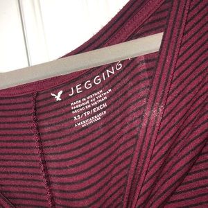 American Eagle Outfitters Tops - Maroon/black 3/4 length American eagle top American Eagle Outfitters Tops - Maroon/black 3/4 length American eagle top